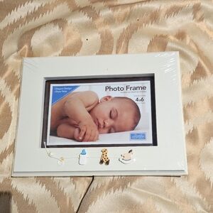 2 White Baby-Themed Picture Frame